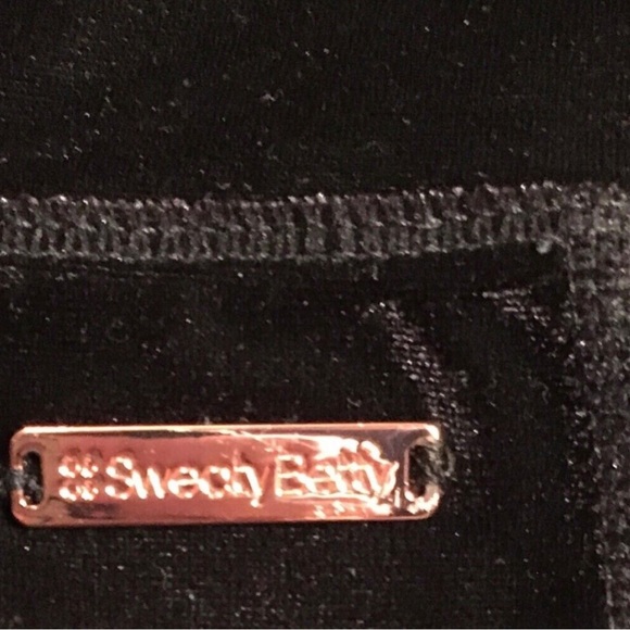 Sweaty Betty Legging Black Velvet Fashion Velour High Rise Pant Tuxedo Pull On M - Picture 11 of 16